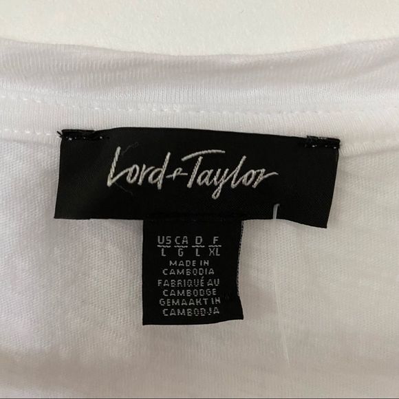 Lord & taylor knit sleeve short sleeve cotton tee shirt size large nwt - Picture 4 of 7